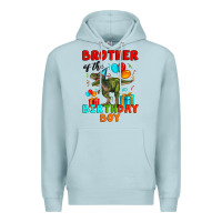 Blue Mist brother of the birthday boy t rex Premium Hoodie - Artiststas