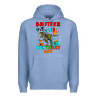 Colony Blue brother of the birthday boy t rex Premium Hoodie - Artiststas