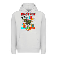 Dove Grey brother of the birthday boy t rex Premium Hoodie - Artiststas