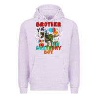 Lilac brother of the birthday boy t rex Premium Hoodie - Artiststas