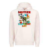 Pale Pink brother of the birthday boy t rex Premium Hoodie - Artiststas