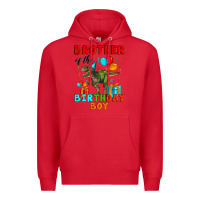 Red brother of the birthday boy t rex Premium Hoodie - Artiststas