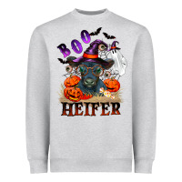 Heather Grey Boo heifer black angus Heavyweight Sweatshirt - RanaPortraitStore