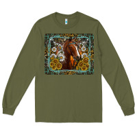 Army Green Western Horse Mouse Pad Long Sleeve Tee - CowhideDigitalArt