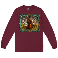 Burgundy Western Horse Mouse Pad Long Sleeve Tee - CowhideDigitalArt