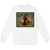 White Western Horse Mouse Pad Long Sleeve Tee - CowhideDigitalArt