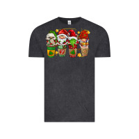 Vintage Black christmas coffee cups gnomies Vintage Tee - FaDigitalArtStudio