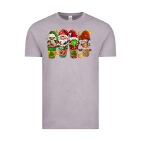 Vintage Zinc christmas coffee cups gnomies Vintage Tee - FaDigitalArtStudio