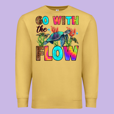 Go With The Flow Premium Sweatshirt Designed By Ranaportraitstore