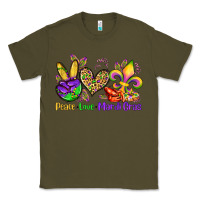 Army Green peace love mardi gras olivia Classic Tee - OliviaCreatesArt