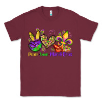 Burgundy peace love mardi gras olivia Classic Tee - OliviaCreatesArt