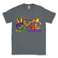 Charcoal Heather peace love mardi gras olivia Classic Tee - OliviaCreatesArt