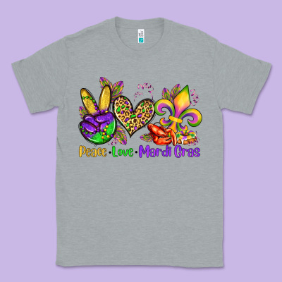 Peace Love Mardi Gras Olivia Classic Tee Designed By Oliviacreatesart