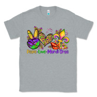 Heather Grey peace love mardi gras olivia Classic Tee - OliviaCreatesArt