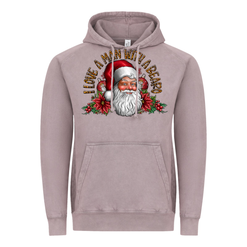 I Love A Man With Beard Vintage Hoodie by CowhideDigitalArt | Teevron