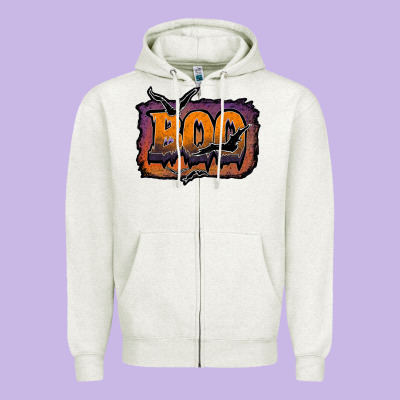 Boo Zipper Hoodie Designed By Jahusdesignshop