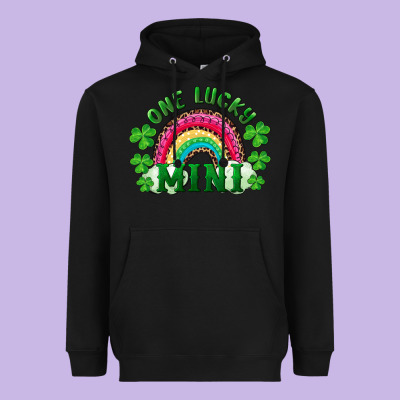 St Patricks Day One Lucky Mini Heavyweight Hoodie Designed By Ranaportraitstore