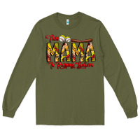 Army Green this mama is raising ballers softball and baseball Long Sleeve Tee - CowhideDigitalArt
