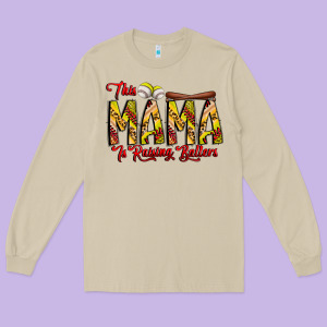 This Mama Is Raising Ballers Softball And Baseball Long Sleeve Tee Designed By Cowhidedigitalart