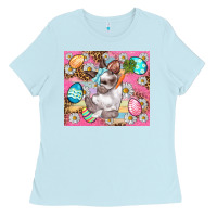 Baby Blue Easter Bunny And Egg With Leopard Pattern Tumbler Ladies Tee - BundleAndBundleShop
