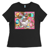 Easter Bunny And Egg With Leopard Pattern Tumbler Ladies Tee | Teevron