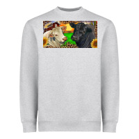 Heather Grey Charolais Bull And Black Angus Bull With Farm Heavyweight Sweatshirt - RanaPortraitStore
