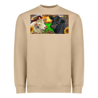 Mushroom Charolais Bull And Black Angus Bull With Farm Heavyweight Sweatshirt - RanaPortraitStore