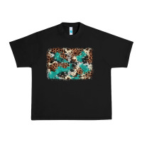 Black Cowhide Turquoise Glitter Urban Heavy Tee - FaDigitalArtStudio