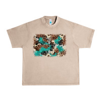 French Oak Cowhide Turquoise Glitter Urban Heavy Tee - FaDigitalArtStudio