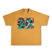 Peanut Butter Cowhide Turquoise Glitter Urban Heavy Tee - FaDigitalArtStudio