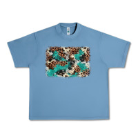 Pebble Blue Cowhide Turquoise Glitter Urban Heavy Tee - FaDigitalArtStudio
