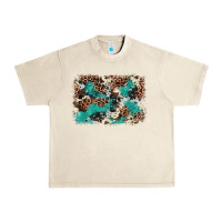 Sandshell Cowhide Turquoise Glitter Urban Heavy Tee - FaDigitalArtStudio