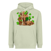 Matcha st patricks day cow family Heavyweight Hoodie - RanaPortraitStore