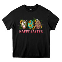 Black Happy Easter With Western Eggs And Sunflowers Heavy Core Tee - RanaPortraitStore