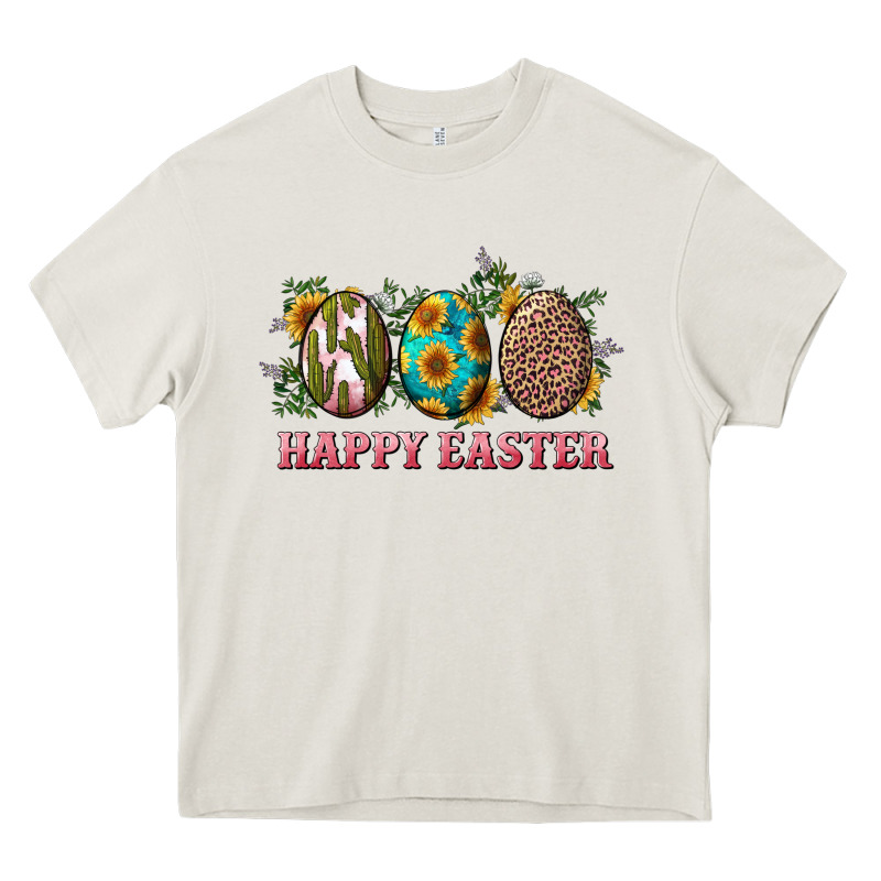 Happy Easter With Western Eggs And Sunflowers Heavy Core Tee by RanaPortraitStore | Teevron