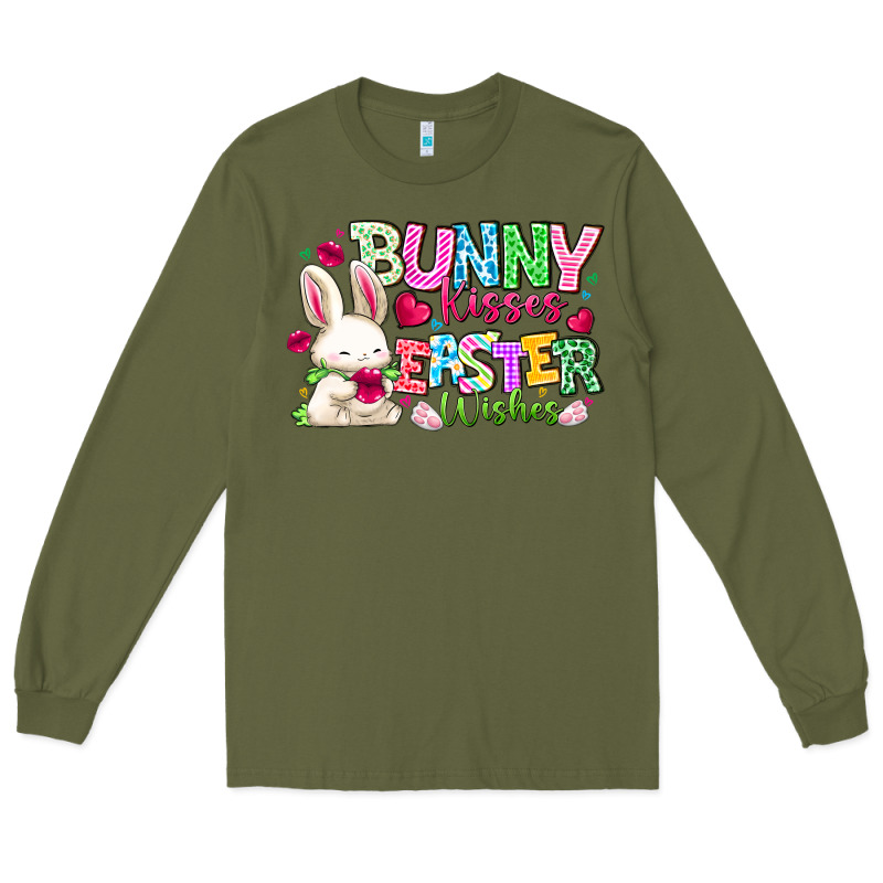 Bunny Kisses Easter Wishes Long Sleeve Tee by CowhideDigitalArt | Teevron