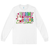 White Bunny Kisses Easter Wishes Long Sleeve Tee - CowhideDigitalArt