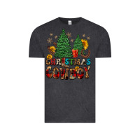 Vintage Black christmas cowboy Vintage Tee - FaDigitalArtStudio