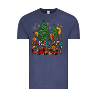 Vintage Denim christmas cowboy Vintage Tee - FaDigitalArtStudio