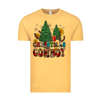 Vintage Mustard christmas cowboy Vintage Tee - FaDigitalArtStudio