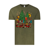 Vintage Olive christmas cowboy Vintage Tee - FaDigitalArtStudio