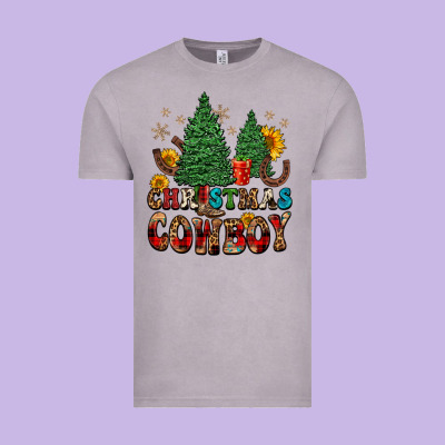 Christmas Cowboy Vintage Tee Designed By Fadigitalartstudio