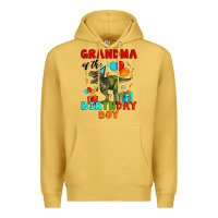 Antique Gold grandma of the birthday boy t rex Premium Hoodie - Artiststas