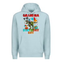 Blue Mist grandma of the birthday boy t rex Premium Hoodie - Artiststas