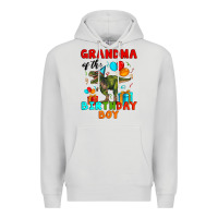 Dove Grey grandma of the birthday boy t rex Premium Hoodie - Artiststas