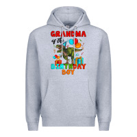 Heather Grey grandma of the birthday boy t rex Premium Hoodie - Artiststas