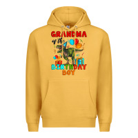 Mustard grandma of the birthday boy t rex Premium Hoodie - Artiststas