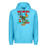 Ocean Blue grandma of the birthday boy t rex Premium Hoodie - Artiststas