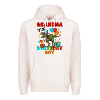 Pale Pink grandma of the birthday boy t rex Premium Hoodie - Artiststas
