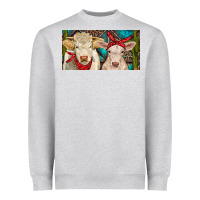 Heather Grey Charolais bull and calf Heavyweight Sweatshirt - RanaPortraitStore